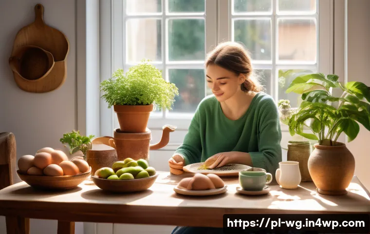 아침 루틴에 관한 최신 연구 결과 - A bright, cozy Polish morning scene in a traditional kitchen with sunlight streaming through a large...